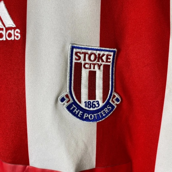Adidas Stoke City Football Home 2011 Red White Size Medium - Picture 3 of 8